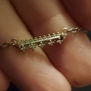 Kendra Scott Gold Plated Anissa Bar Pendant Cubic Zirconia Regal Necklace